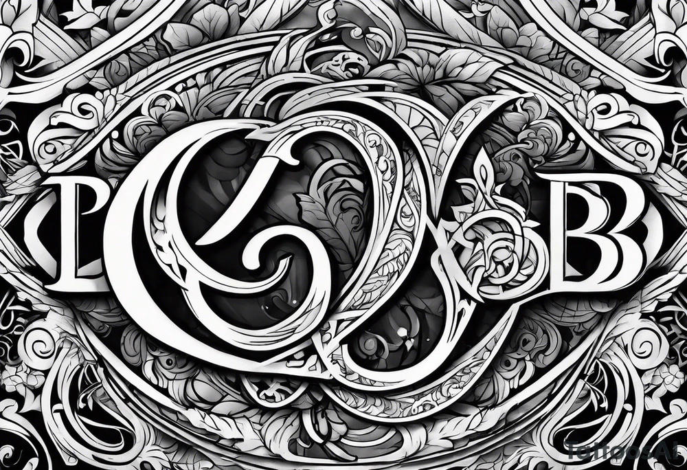 Letters D and B mix tattoo idea