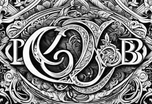 Letters D and B mix tattoo idea