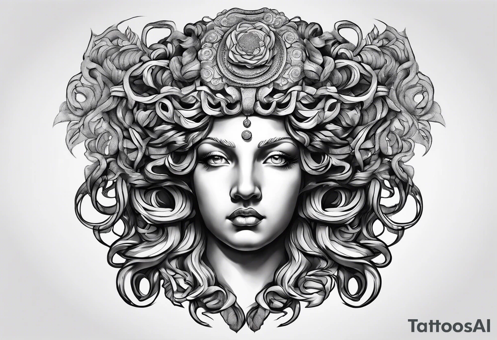 Marble bust of medusa tattoo idea