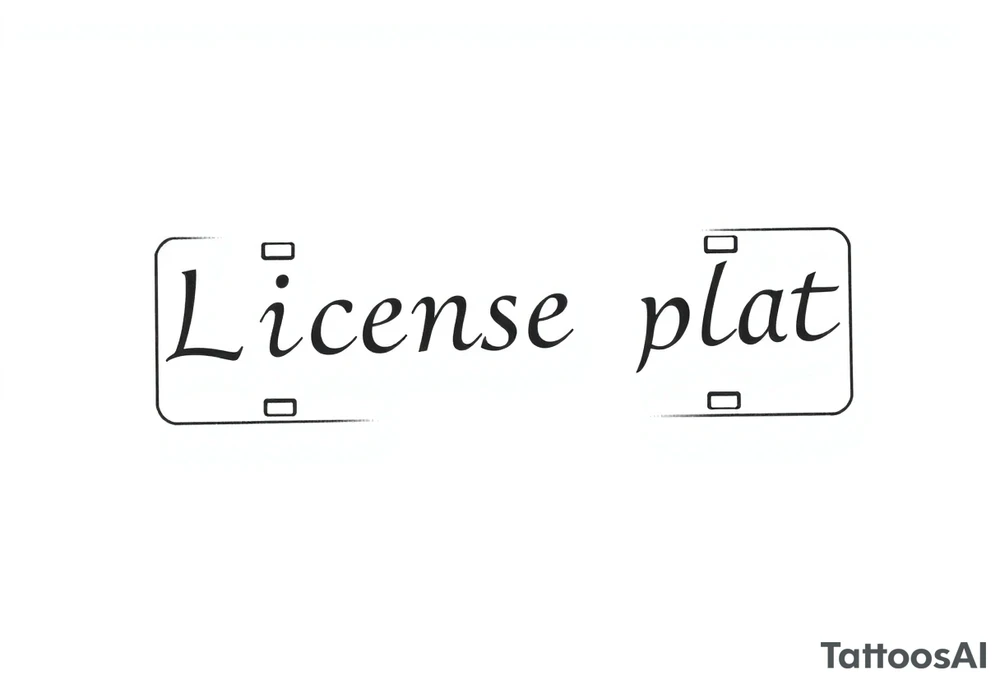 License plate tattoo idea