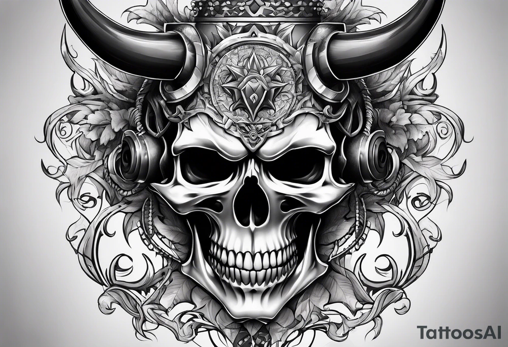 devil skull tattoo idea