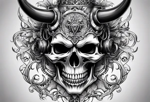 devil skull tattoo idea