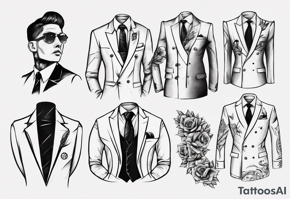 A double breasted suit tattoo idea