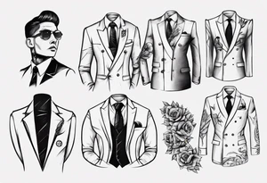 A double breasted suit tattoo idea