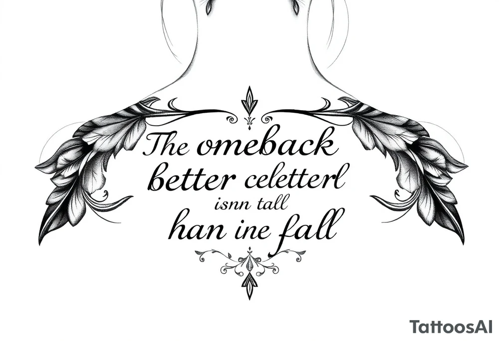 The comeback is better than the fall
Text only tattoo idea