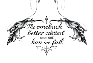 The comeback is better than the fall
Text only tattoo idea