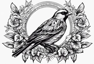 Bird skeleton tattoo idea