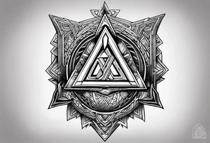 Valhalla shield valknut axe steps tattoo idea