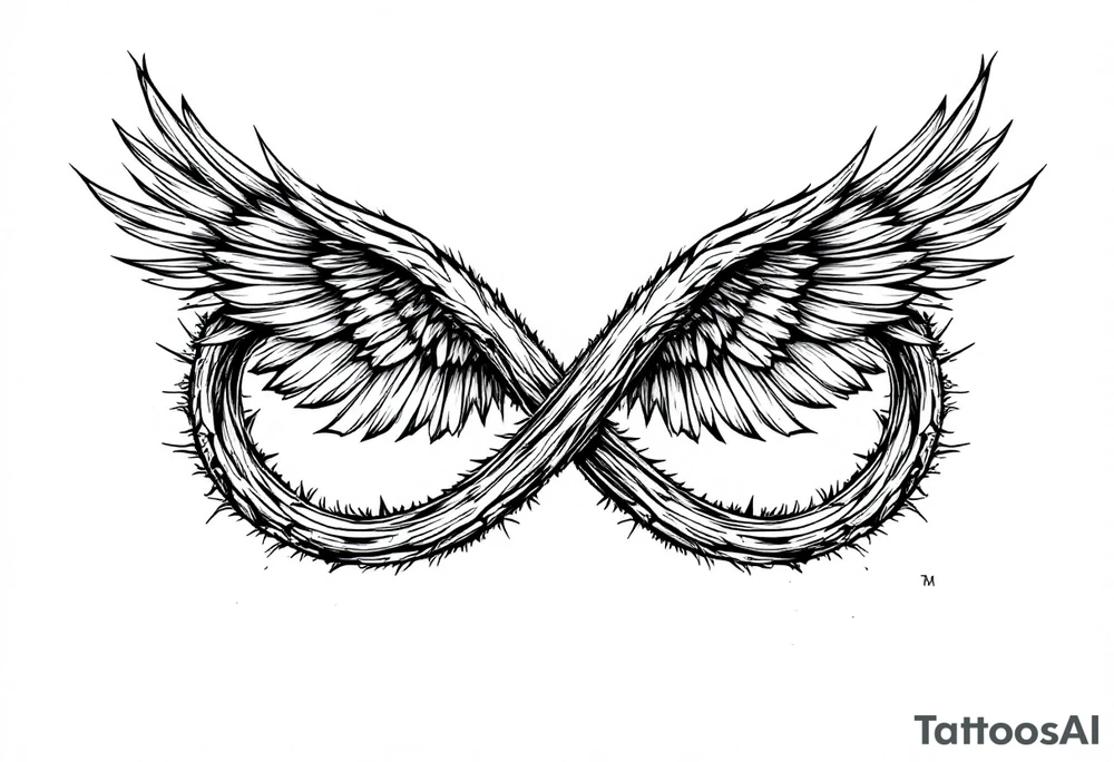 Infinity Loop made of wings tattoo idea