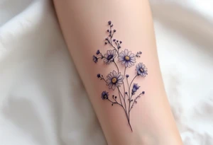 Wildflowers clustered together tattoo idea