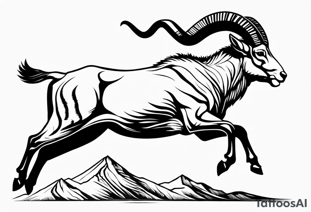 ibex jumping tattoo idea
