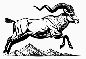 ibex jumping tattoo idea