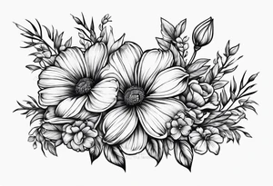 broom with flowers tattoo idea
