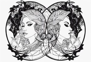 Our two shadows merge inseparably tattoo idea