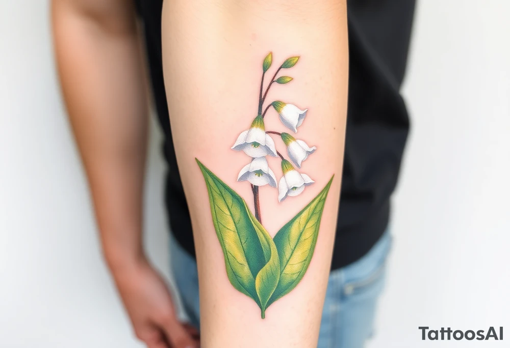 White flowering Lilly of the vally plantsl tattoo idea