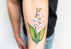 White flowering Lilly of the vally plantsl tattoo idea