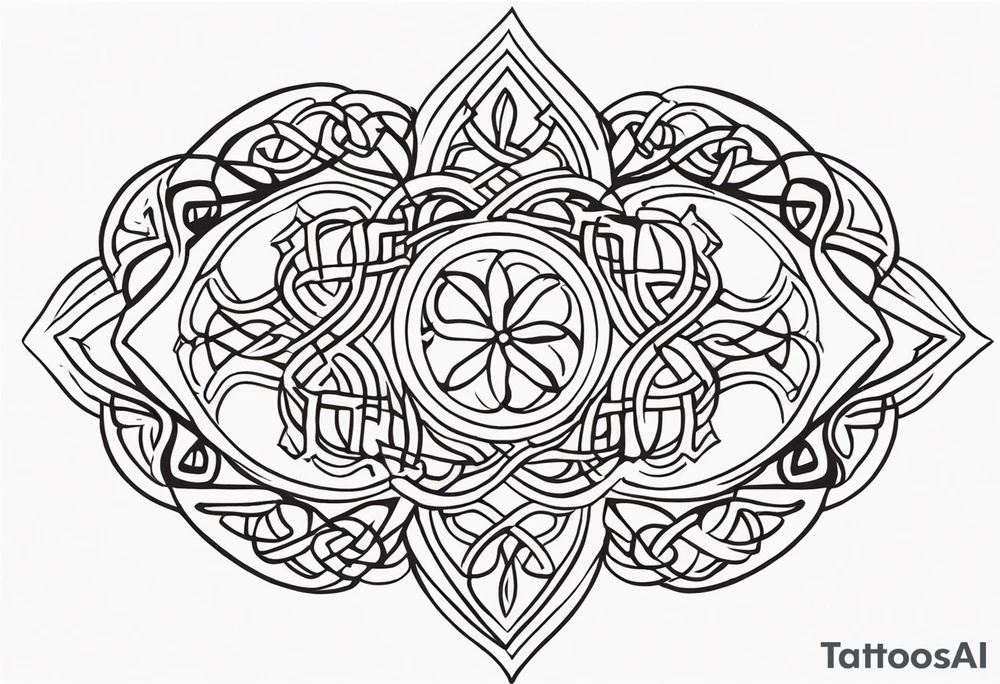 Variation of the celtic symbol of sisterhood that has a delicate floral pattern tattoo idea