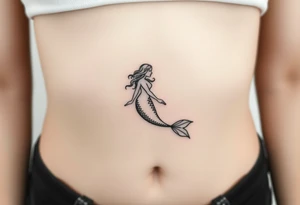 Mermaid light grainy tattoo idea