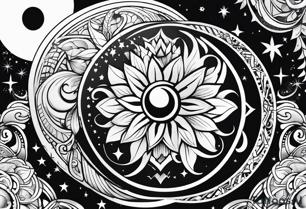 Sol e lua tattoo idea