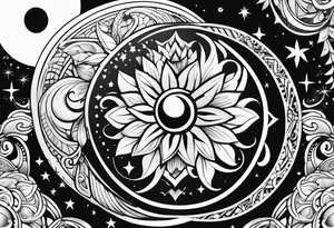 Sol e lua tattoo idea