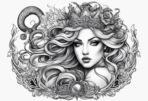 Medusa and mermaid tattoo idea