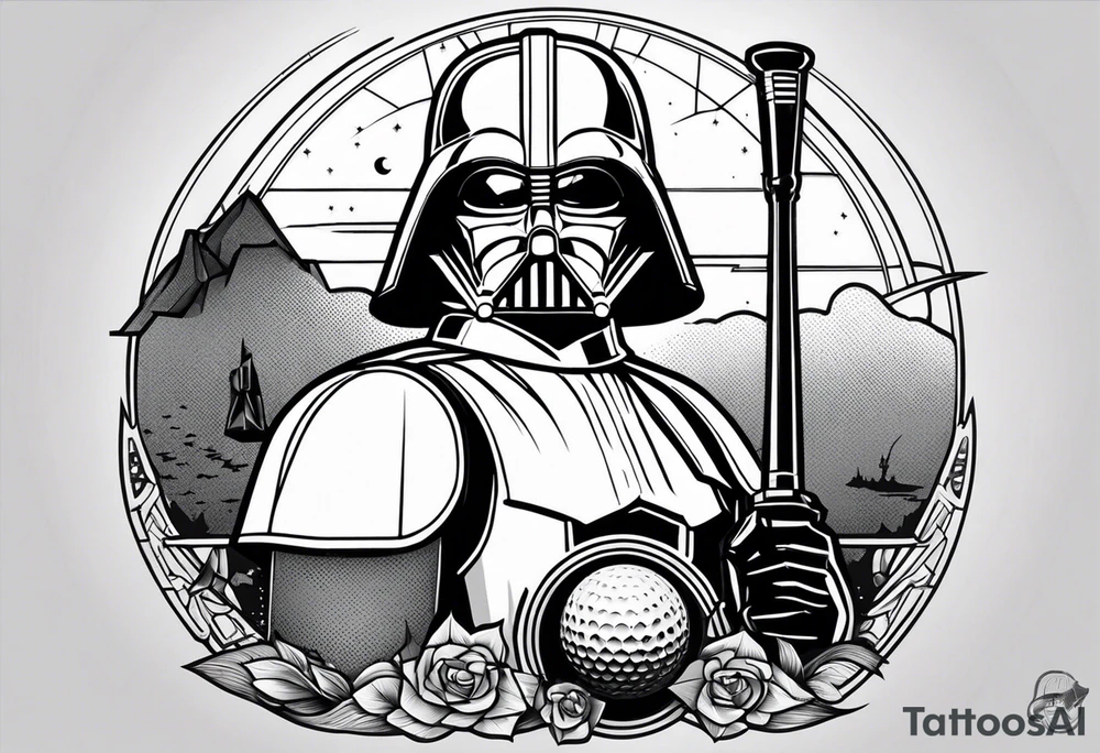 Star wars Golf theme shoulder tattoo for men tattoo idea