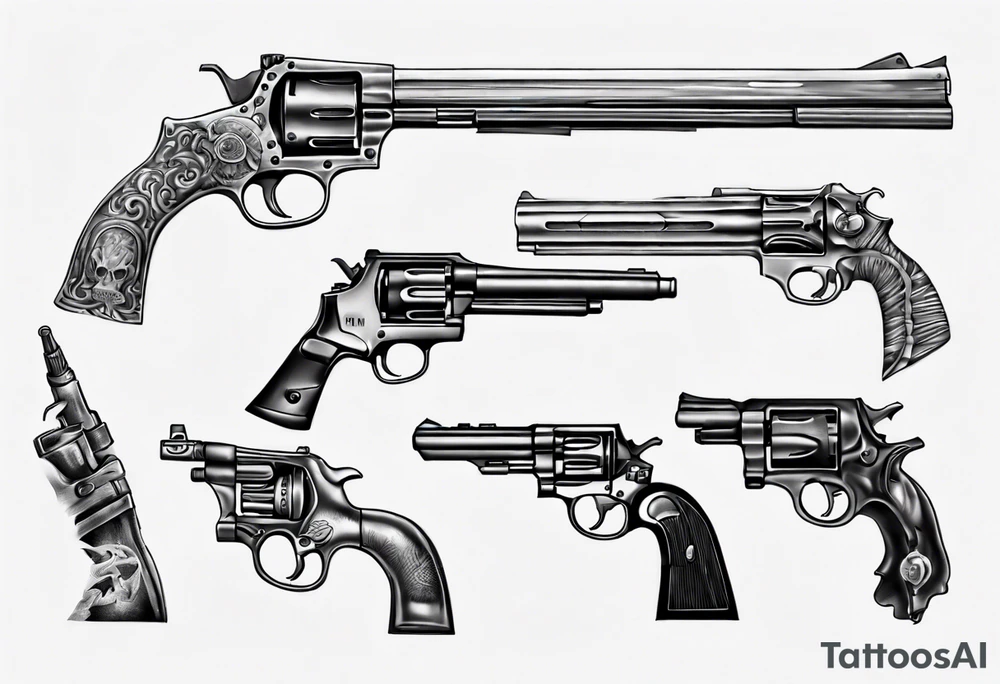 guns
 realistic tattoo idea