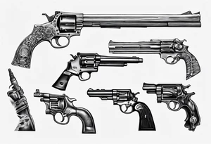 guns
 realistic tattoo idea
