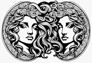 depressed medusa tattoo idea