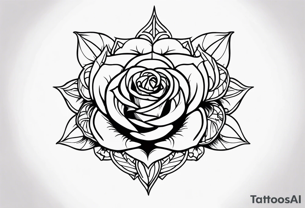 Elvish rose tattoo idea