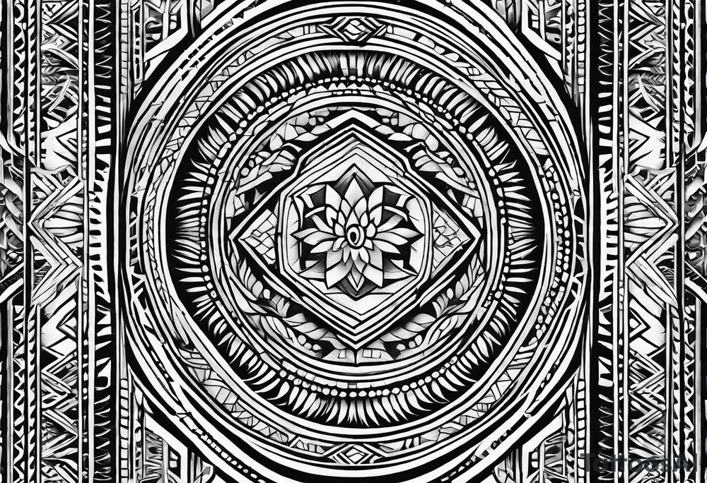 samoan pattern horizontal tattoo idea