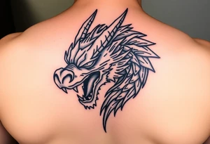 Fierce Dragon head tattoo idea