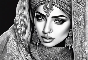 Middle eastern woman tattoo idea