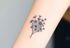 Wildflowers clustered together tattoo idea