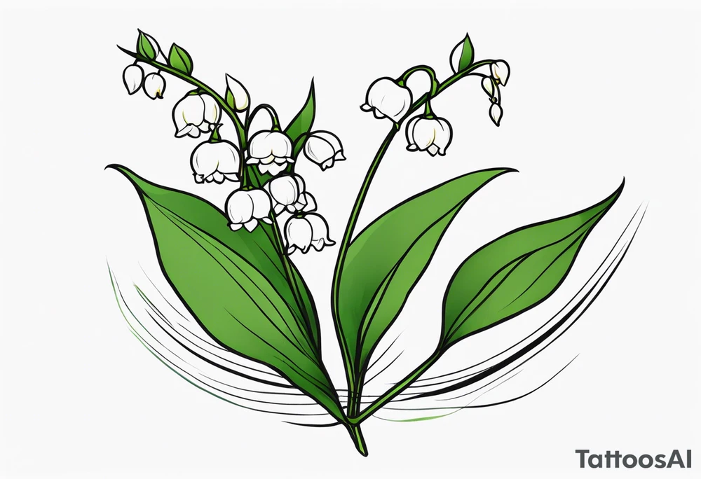 Neo traditional lily of the valley tattoo idea