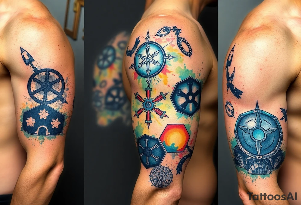 starwars symbols inside honey combs tattoo idea