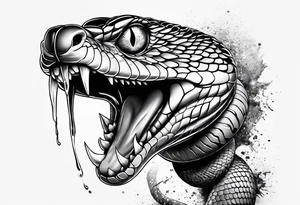 short snake with open mouth tattoo idea