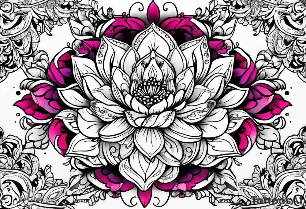 Henna inspired azaleas tattoo idea