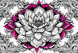 Henna inspired azaleas tattoo idea