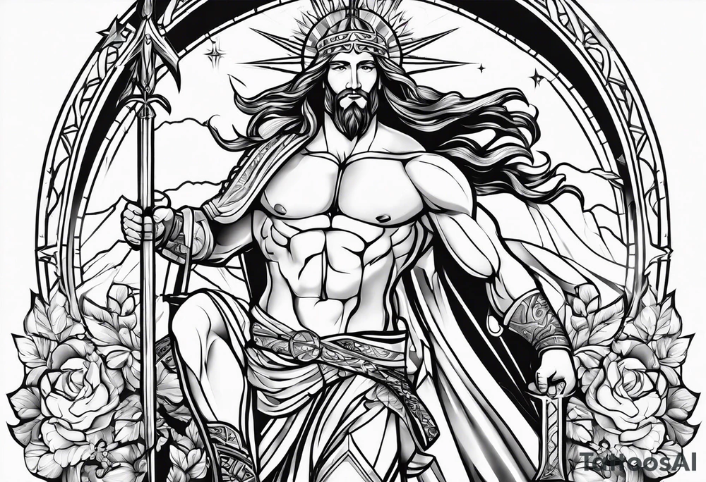 sagittarius, faith, strong, warrior, god, jesus, christ tattoo idea