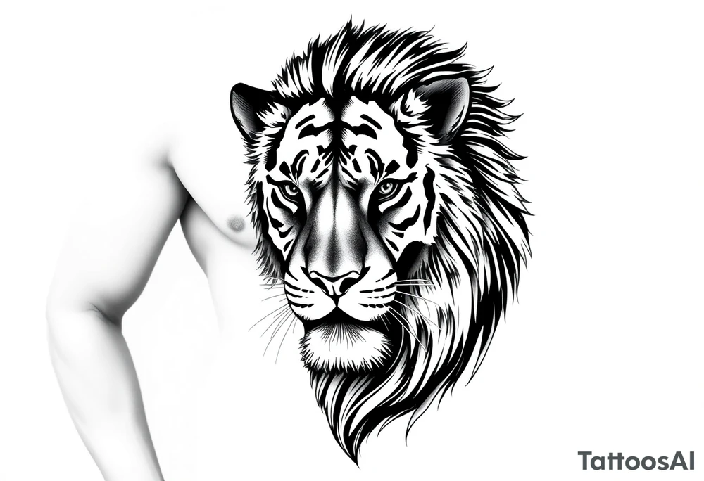 the king of the jungle sleeve tattoo idea