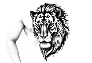 the king of the jungle sleeve tattoo idea
