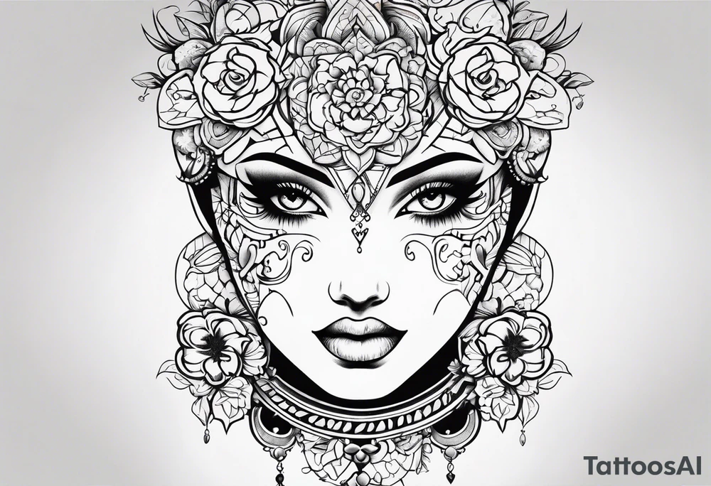 girls fancy tattoo idea