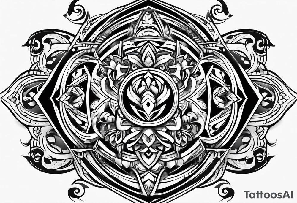 Water flowing tribal designed tattoo tattoo idea