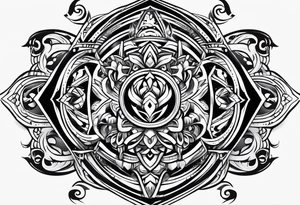 Water flowing tribal designed tattoo tattoo idea