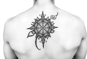 Sicilian Forearm tribal sleeve with patterns and symbols tattoo idea