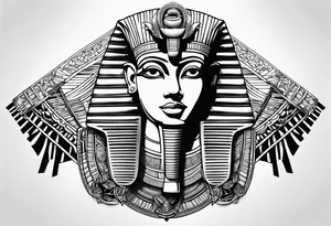 egyptian, symmetrical, chest tattoo tattoo idea