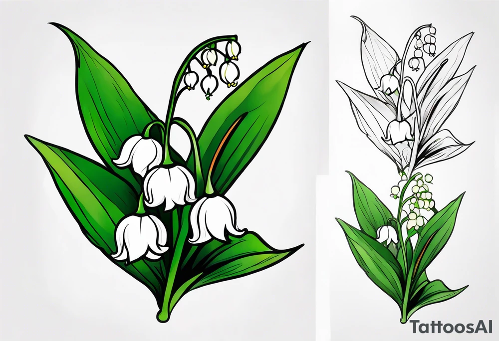 Neo traditional lily of the valley tattoo idea