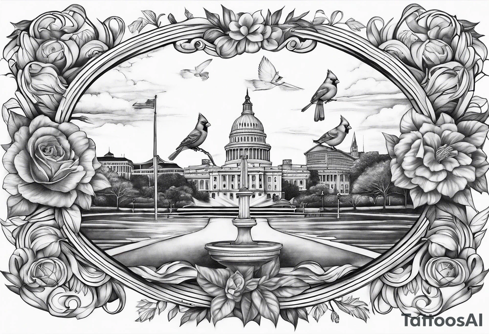saint louis capital sleeve with cardinals tattoo idea