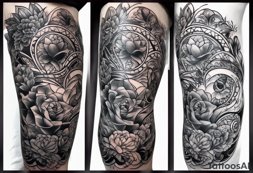 Full leg tattoo from stomach to foot tattoo idea